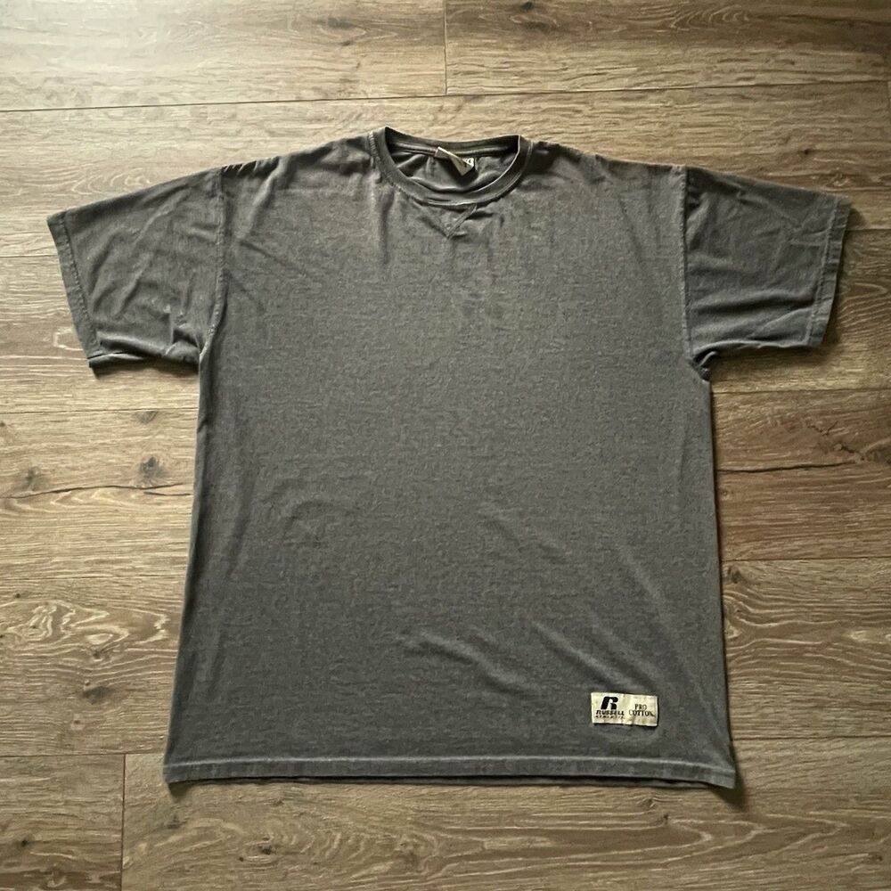 VTG 90’s Russell Athletic Pro Cotton Heavyweight Tee Shirt Gray Men’s Large